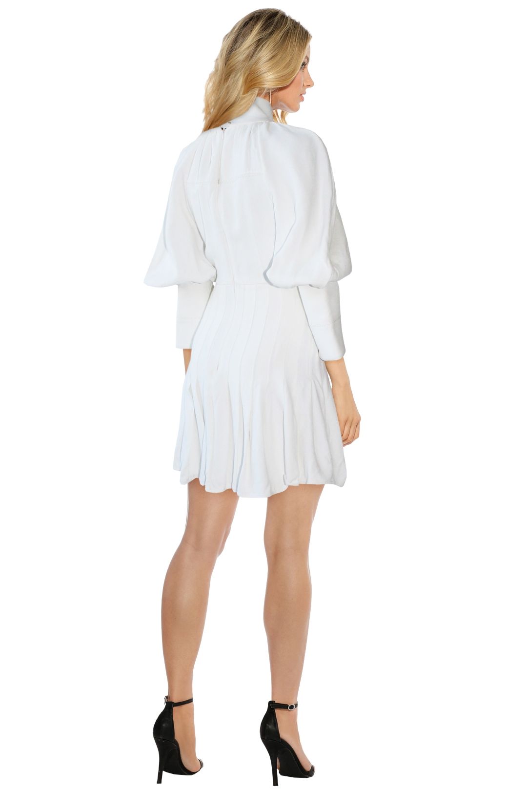 Ellery - Butler Voluminous Sleeve Dress - White - Back