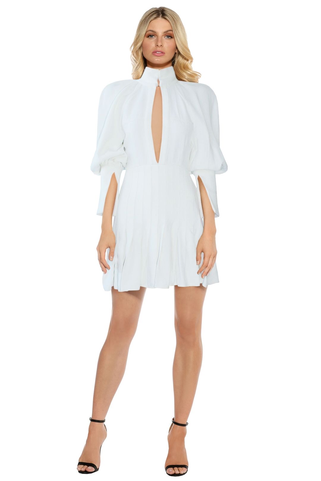 Ellery - Butler Voluminous Sleeve Dress - White - Front