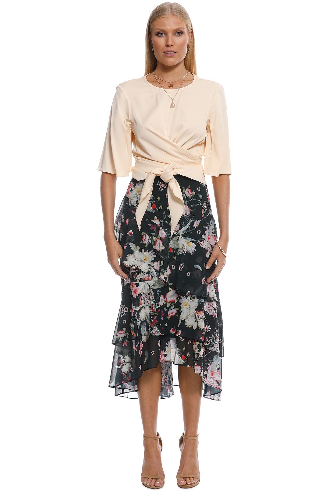 Ellery - Dalliance Wrap Top - Blush - Front