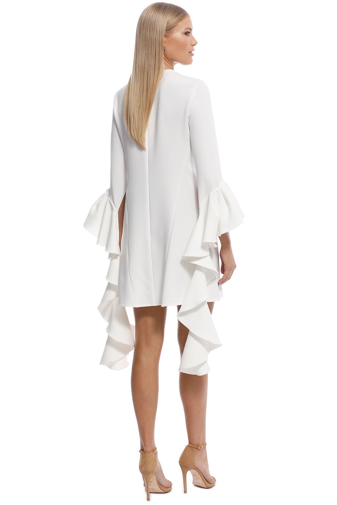 Ellery - Kilkenny Frill Sleeve Mini Dress - Ivory - Back