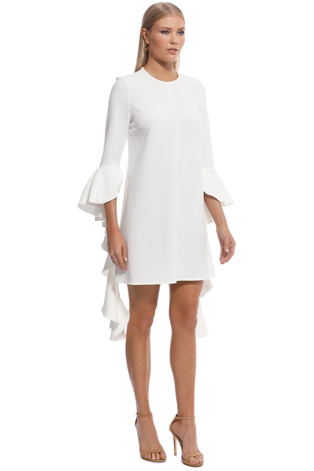 Ellery - Kilkenny Frill Sleeve Mini Dress - Ivory - Side