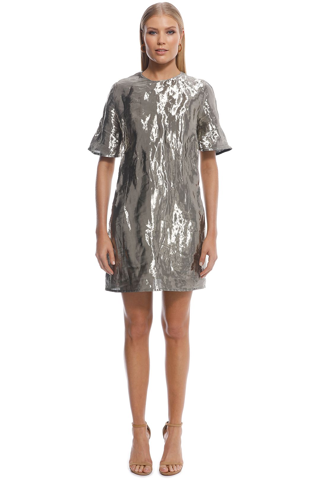 Ellery - Metal SS Mini Dress - Silver - Front