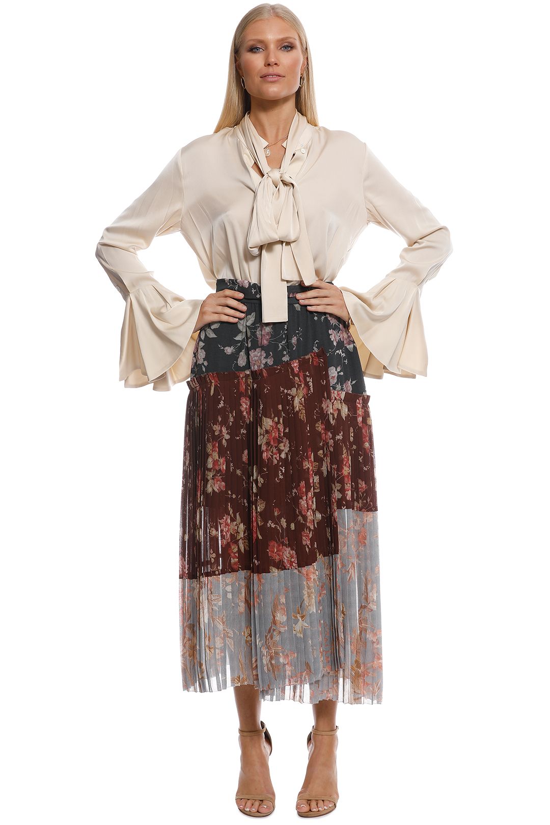 Ellery - Nouveau Pussybow Blouse - Cream - Front