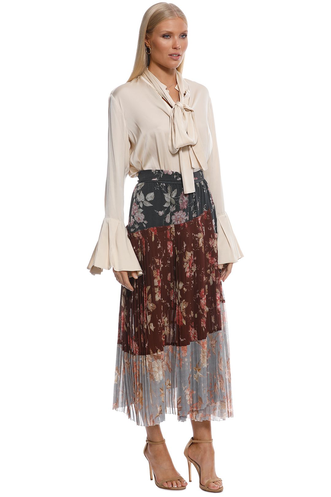 Ellery - Nouveau Pussybow Blouse - Cream - Side