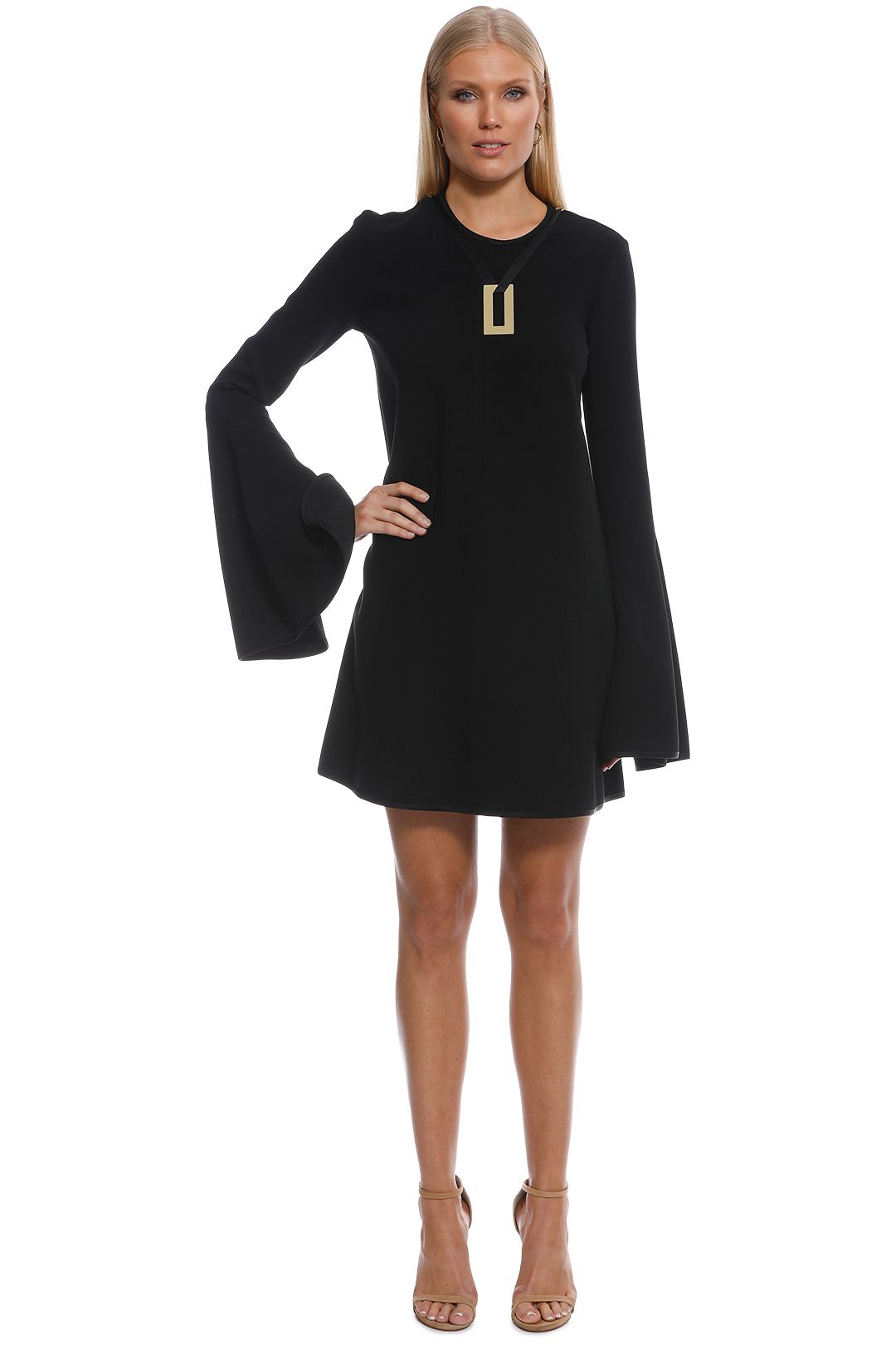 Ellery - Preacher Mini Dress - Black - Front