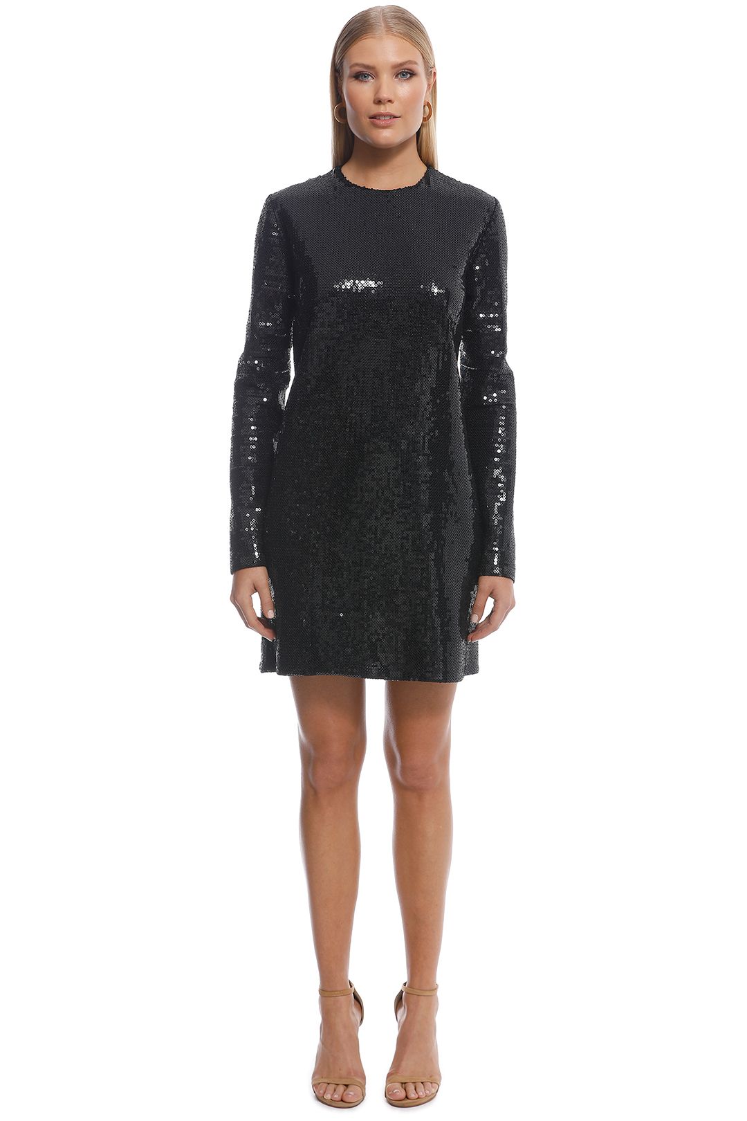 Ellery - Sequin LS Mini Dress - Black - Front