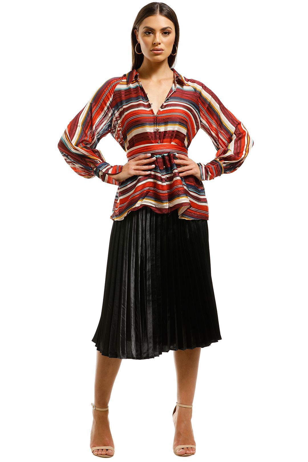 Elliatt-Edie-Blouse-Multi-Stripes-Front