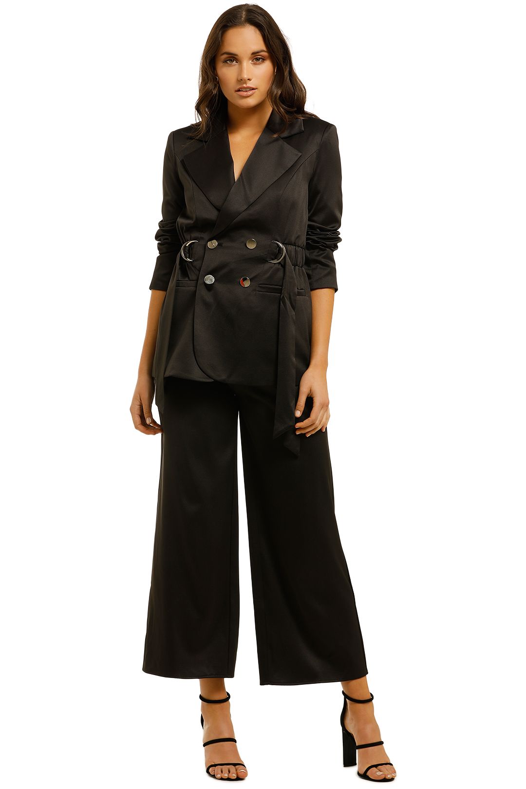 Elliatt-Shimmer-Blazer-and-Pant-Set-Black-front