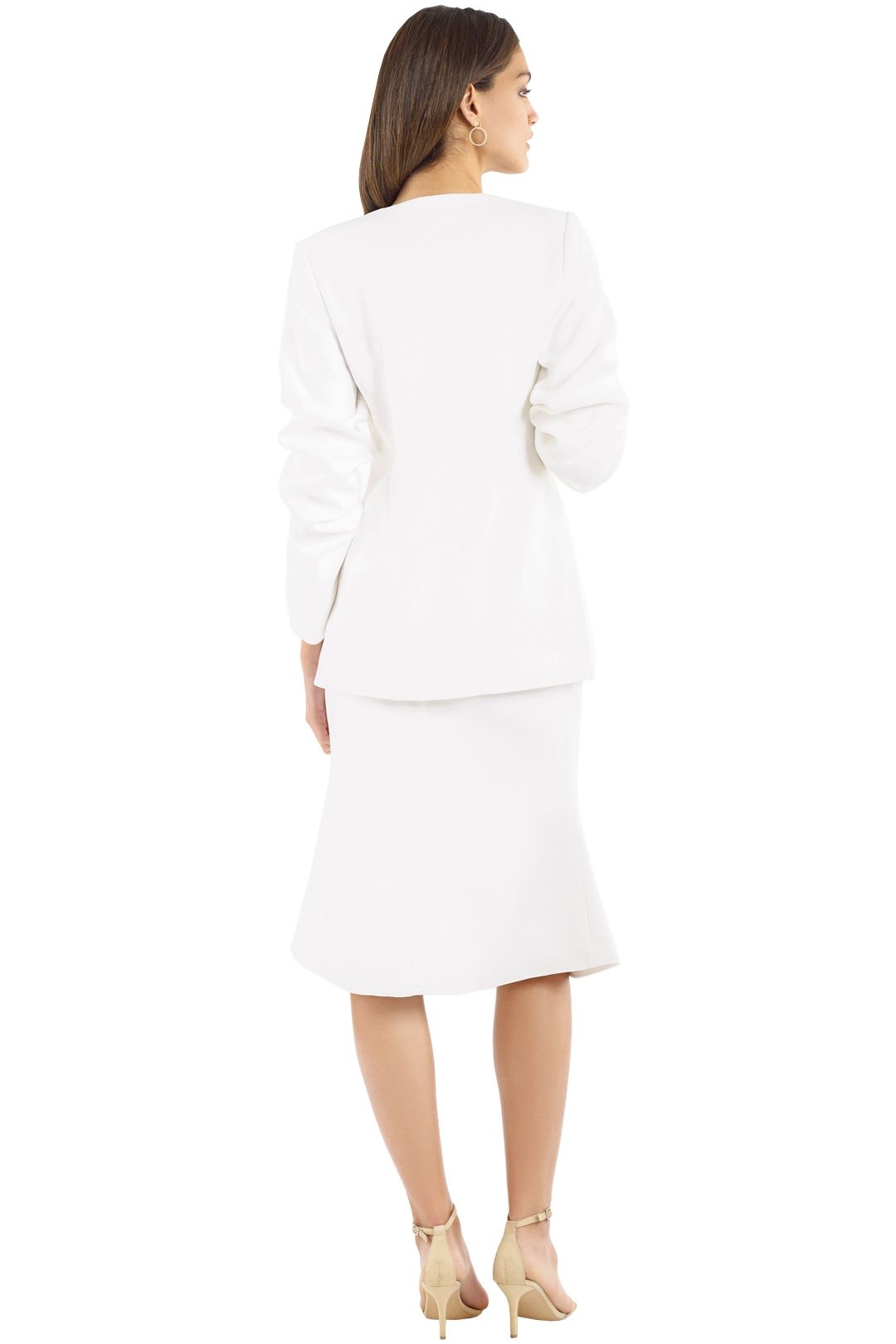 Elliatt - Plaza Blazer and Skirt Set - White - Back