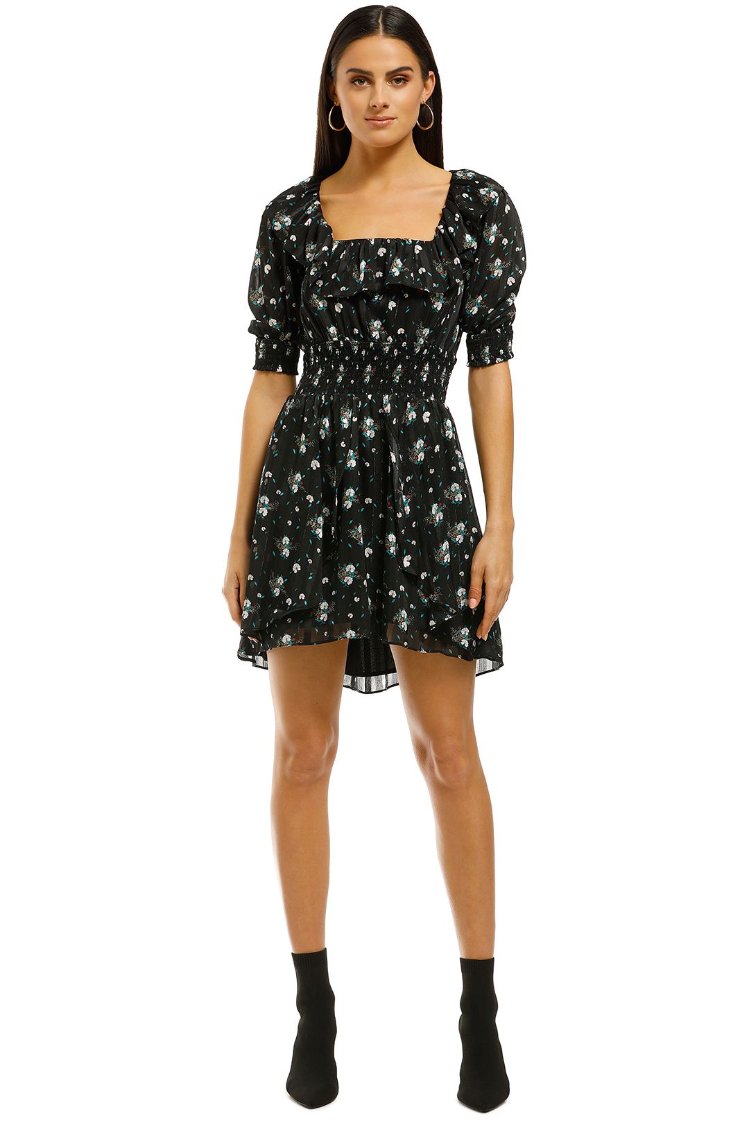 Elliatt - Posy Dress - Black Floral - Front