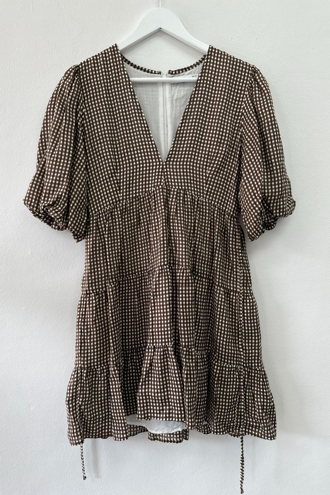 Faithfull Brown and Black Elmiya Checked Mini Dress