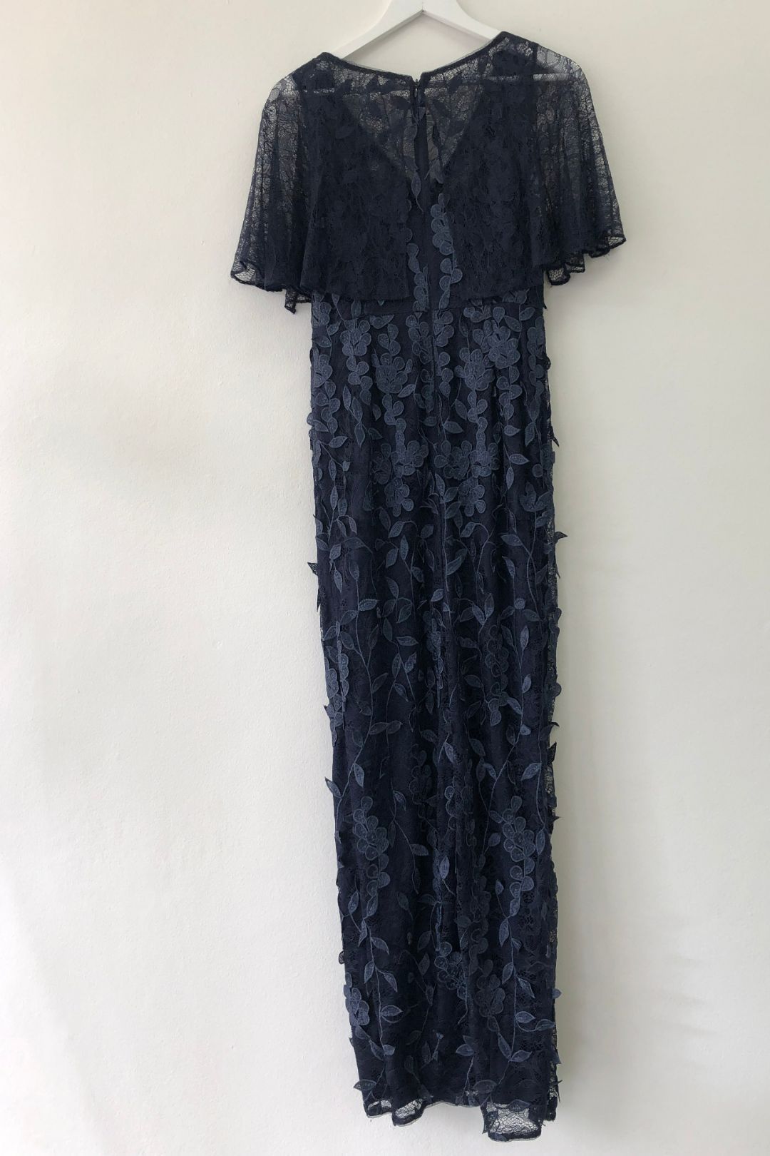 Adrianna Papell - Embroidered Navy Lace Gown