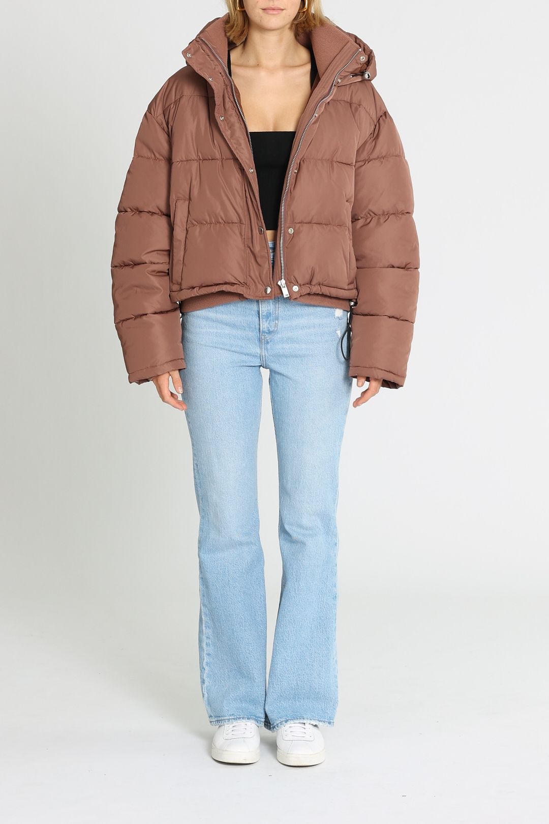 Ena Pelly Isla Cropped Puffer Jacket Coco