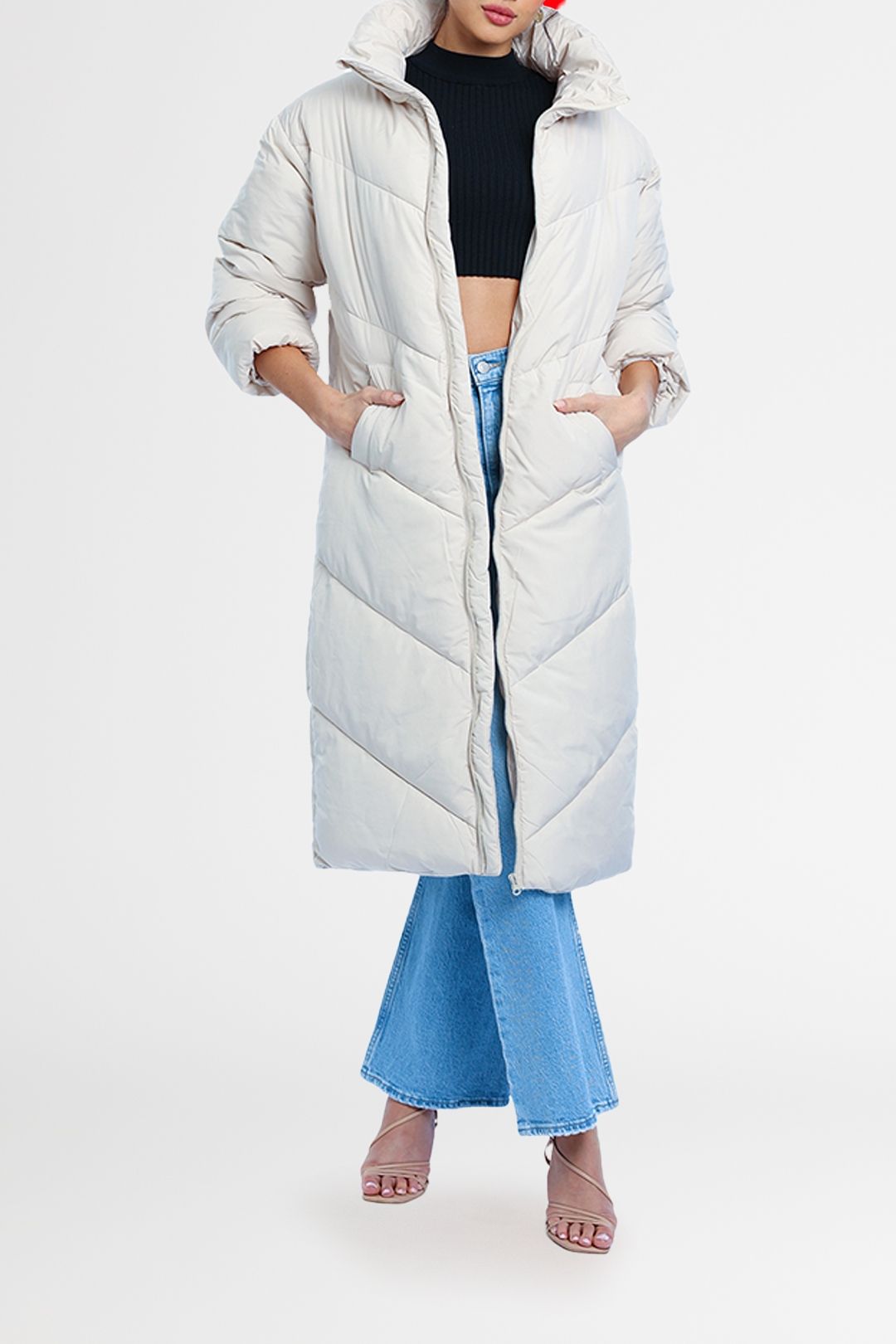 Esmae Fallon Longline Coat Biscuit