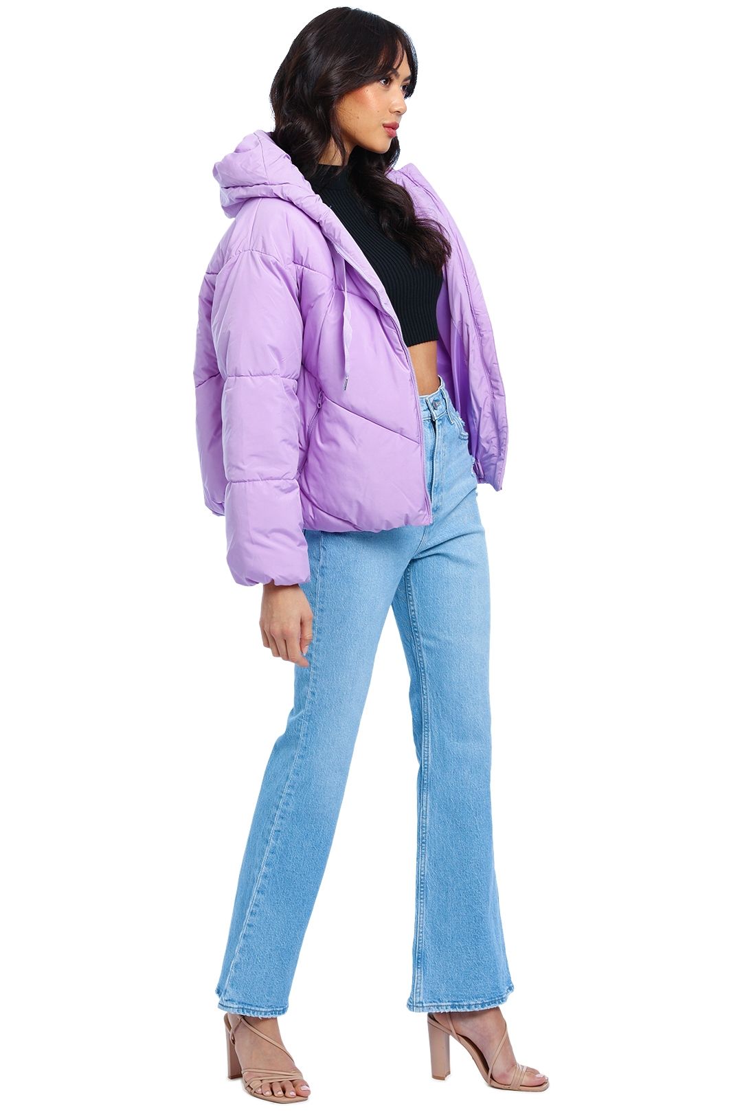 Esmaeé Fallon Puffer Jacket Lilac hood