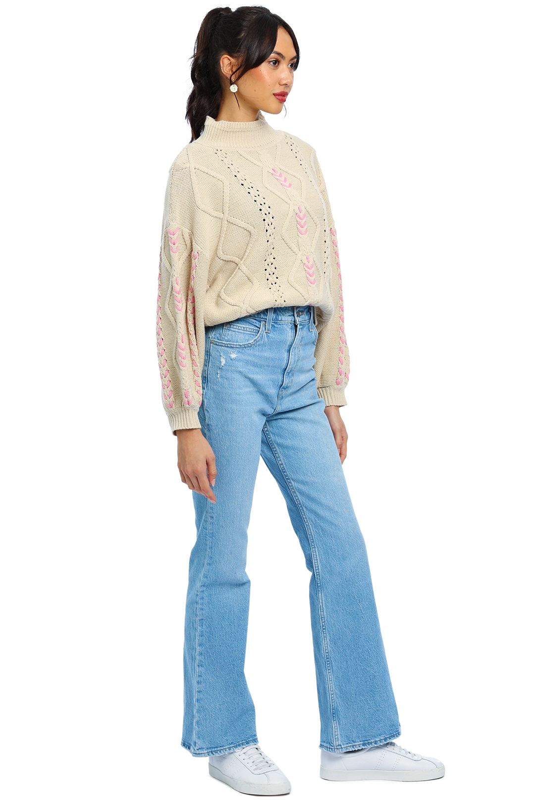 Esmaeé Zowie Sweater Ecru beige pink