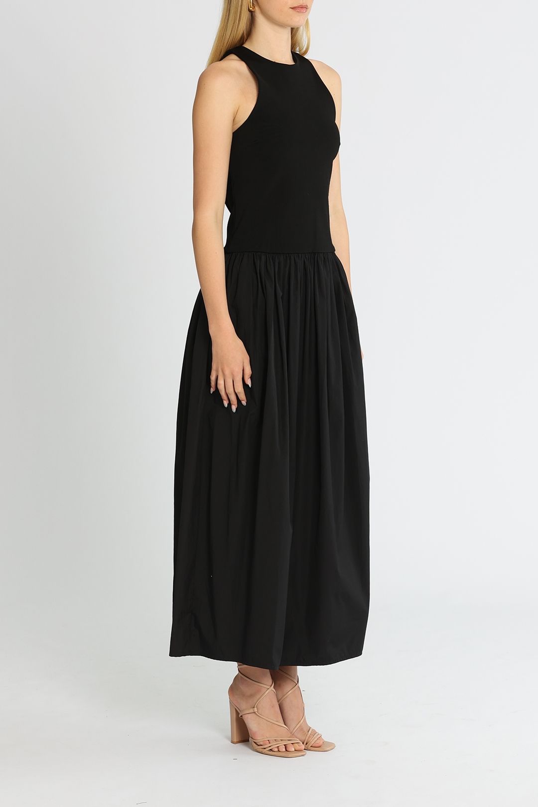 Esse Knit Contrast Maxi Dress Full Skirt