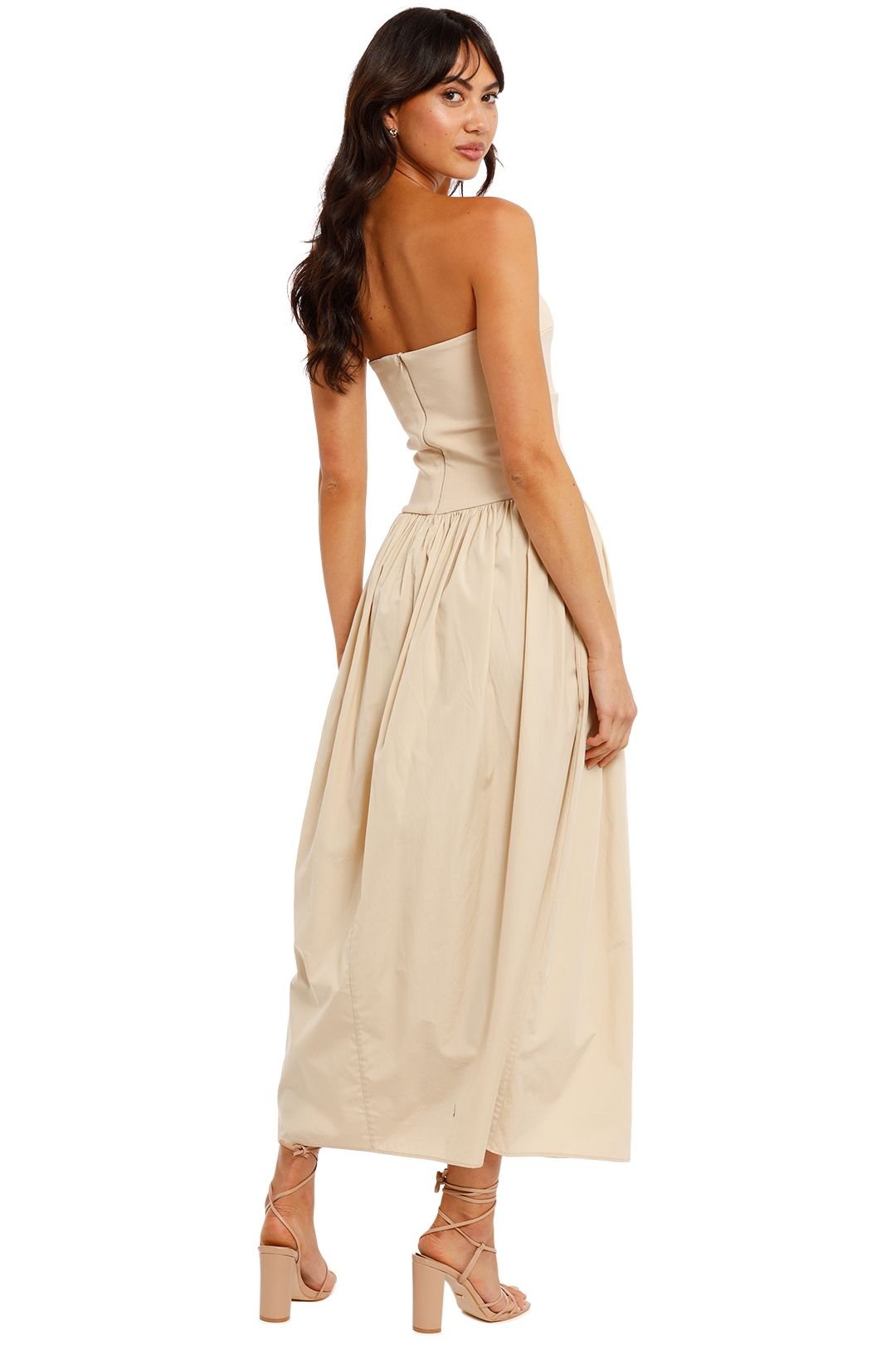 Esse Knit Strapless Midi Dress Cream
