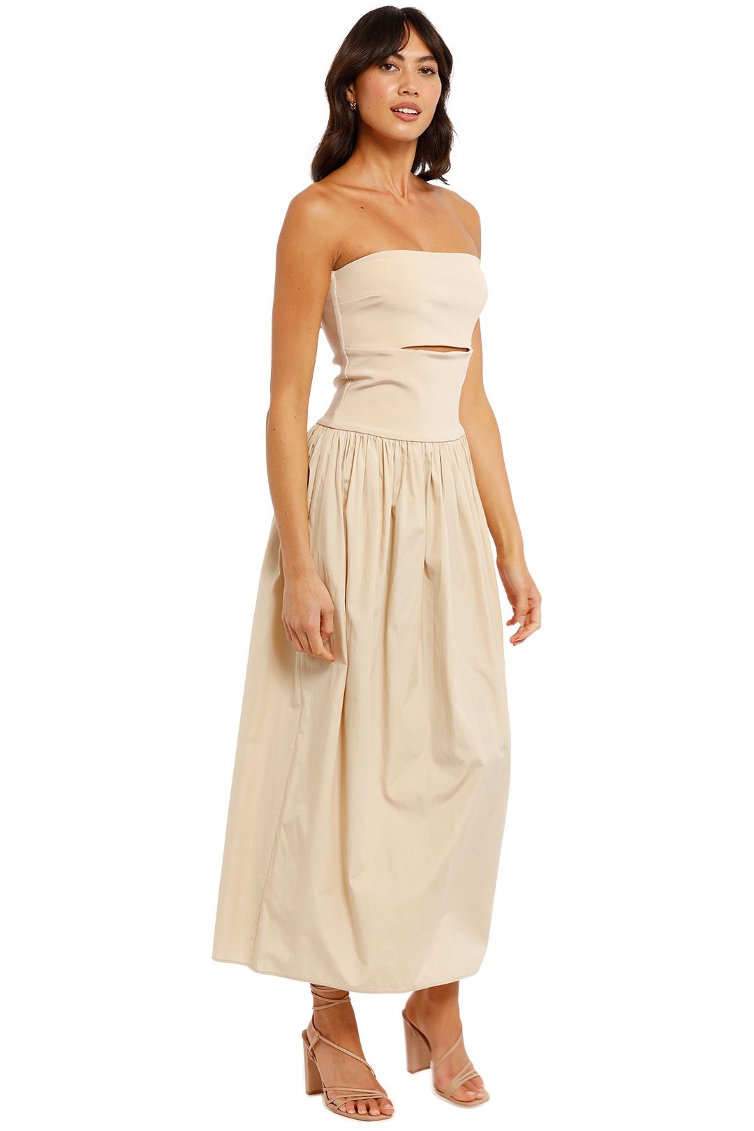 Esse Knit Strapless Midi Dress Putty