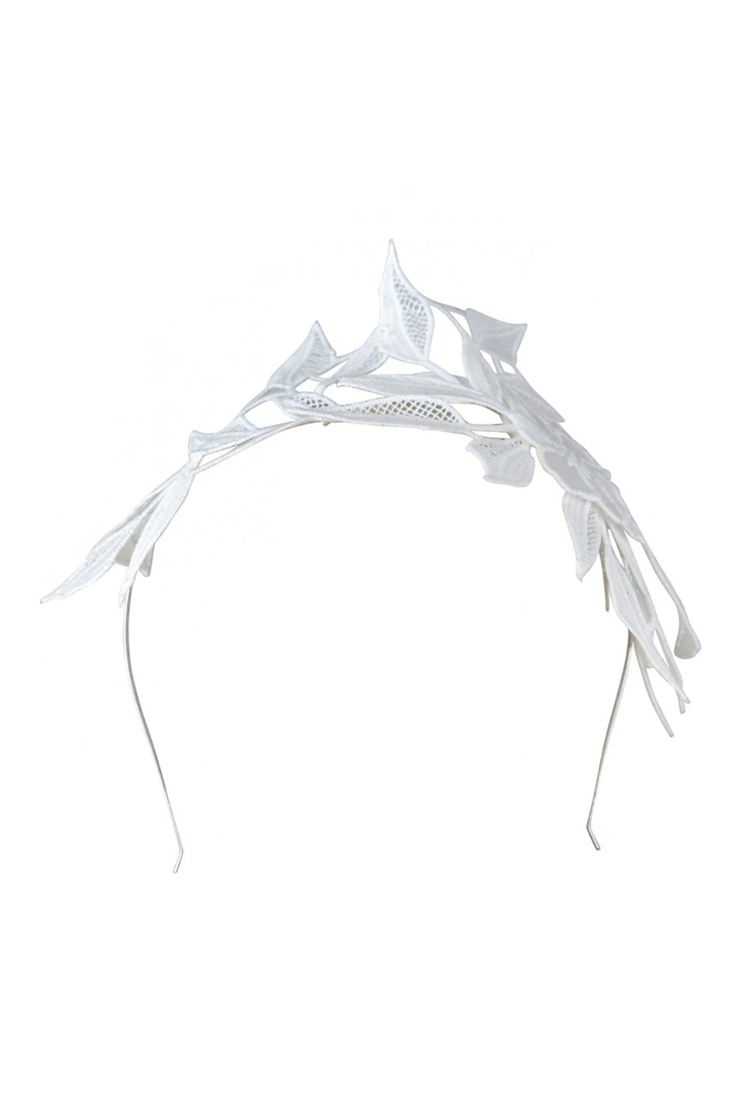 Morgan & Taylor - Shiloh Lace Applique Fascinator - White - Front