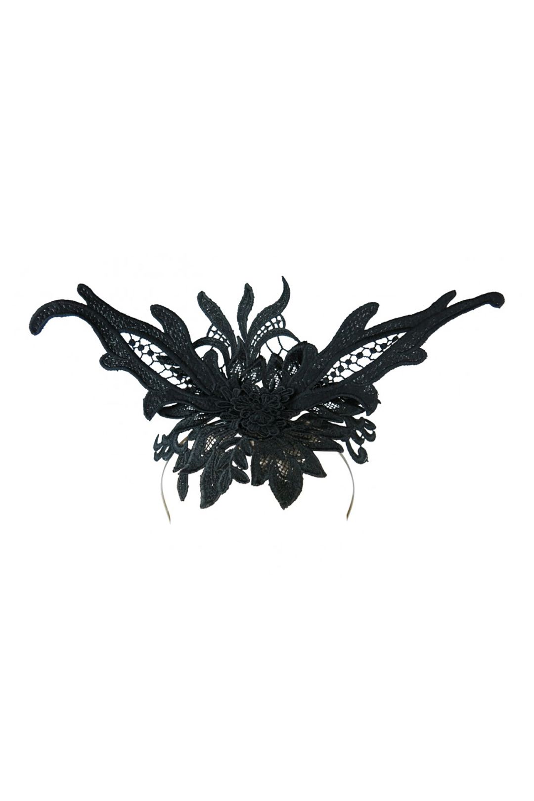 Morgan and Taylor - Valencia Lace Fascinator - Black - Front