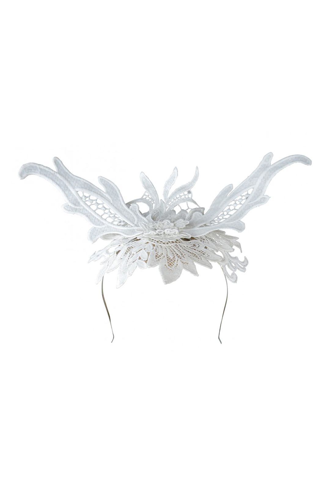 white lace fascinator