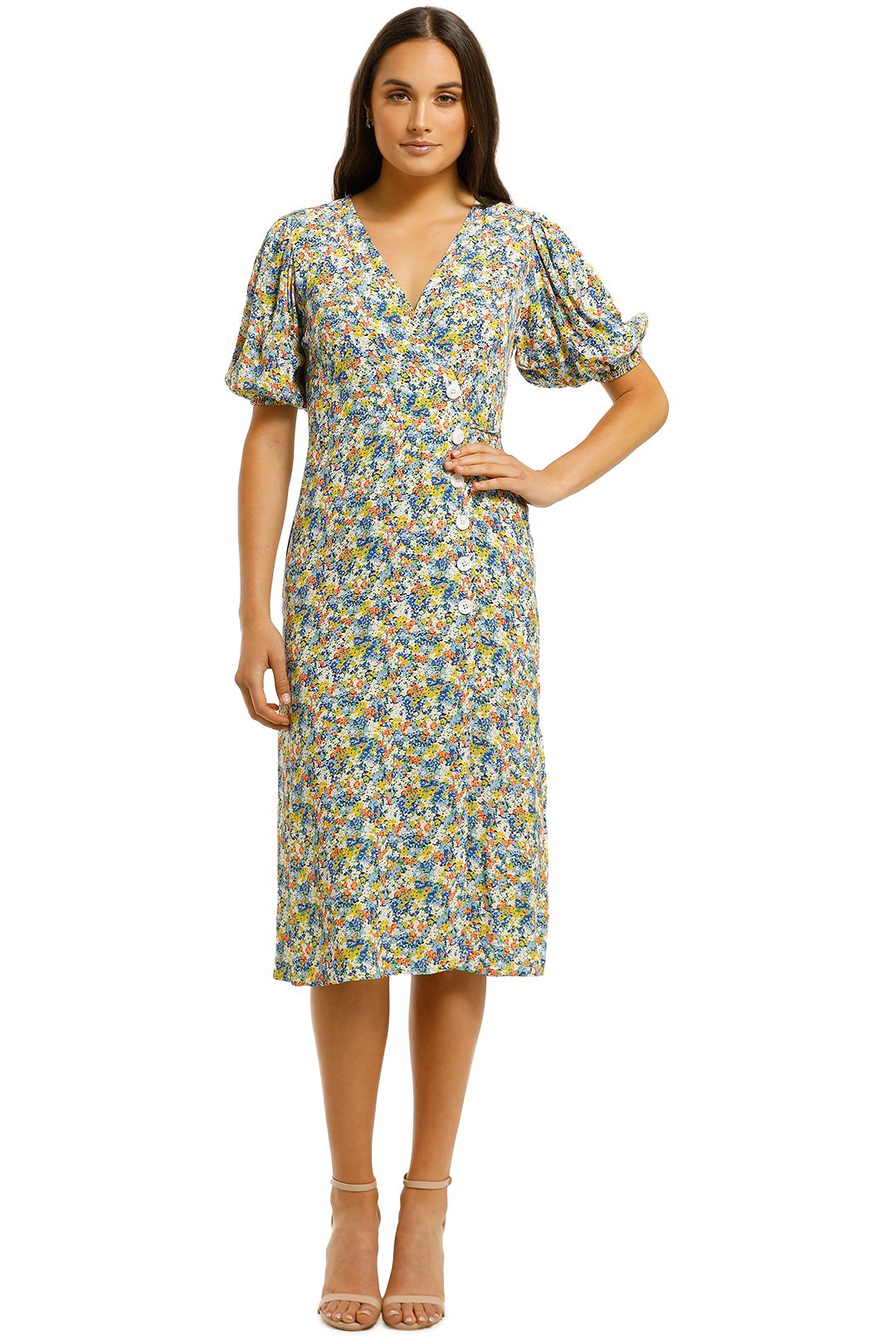 Faithfull-Marta-Midi-Dress-Vionett-Floral-Print-Front