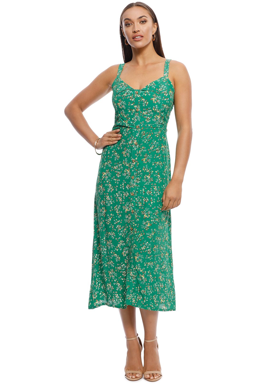 Este Midi Dress By Faithfull For Hire Glamcorner