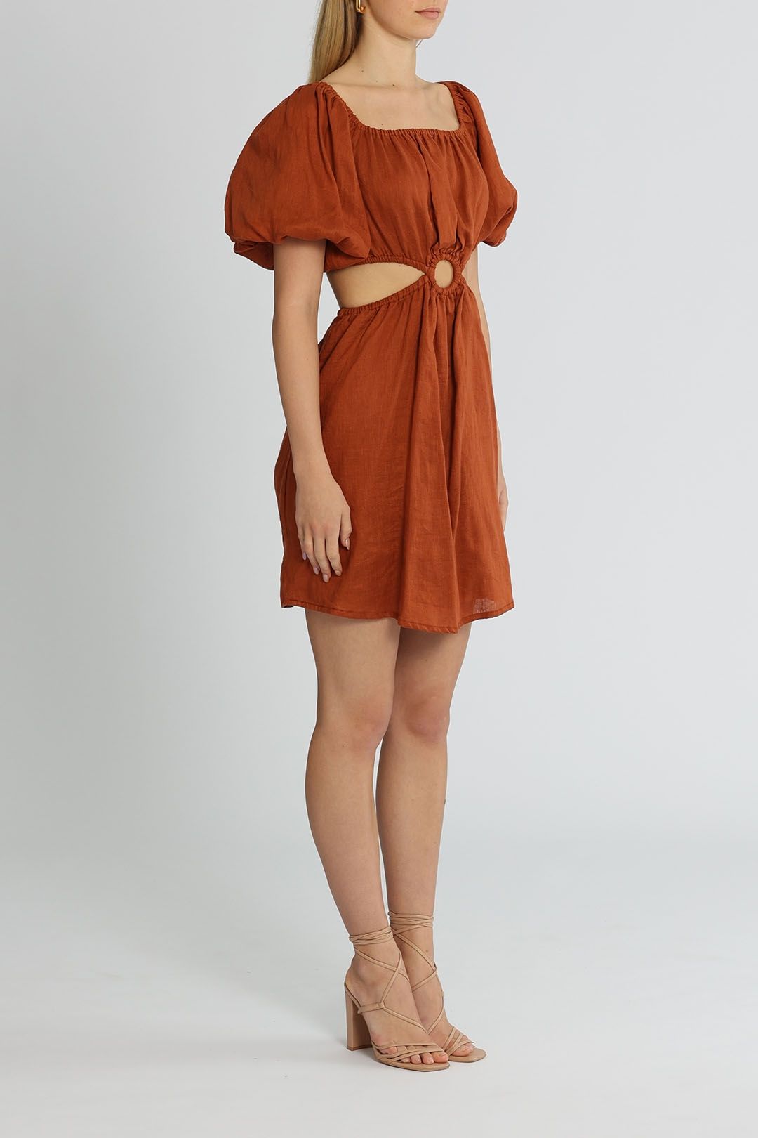 Faithfull Almero Mini Dress Puff Sleeves