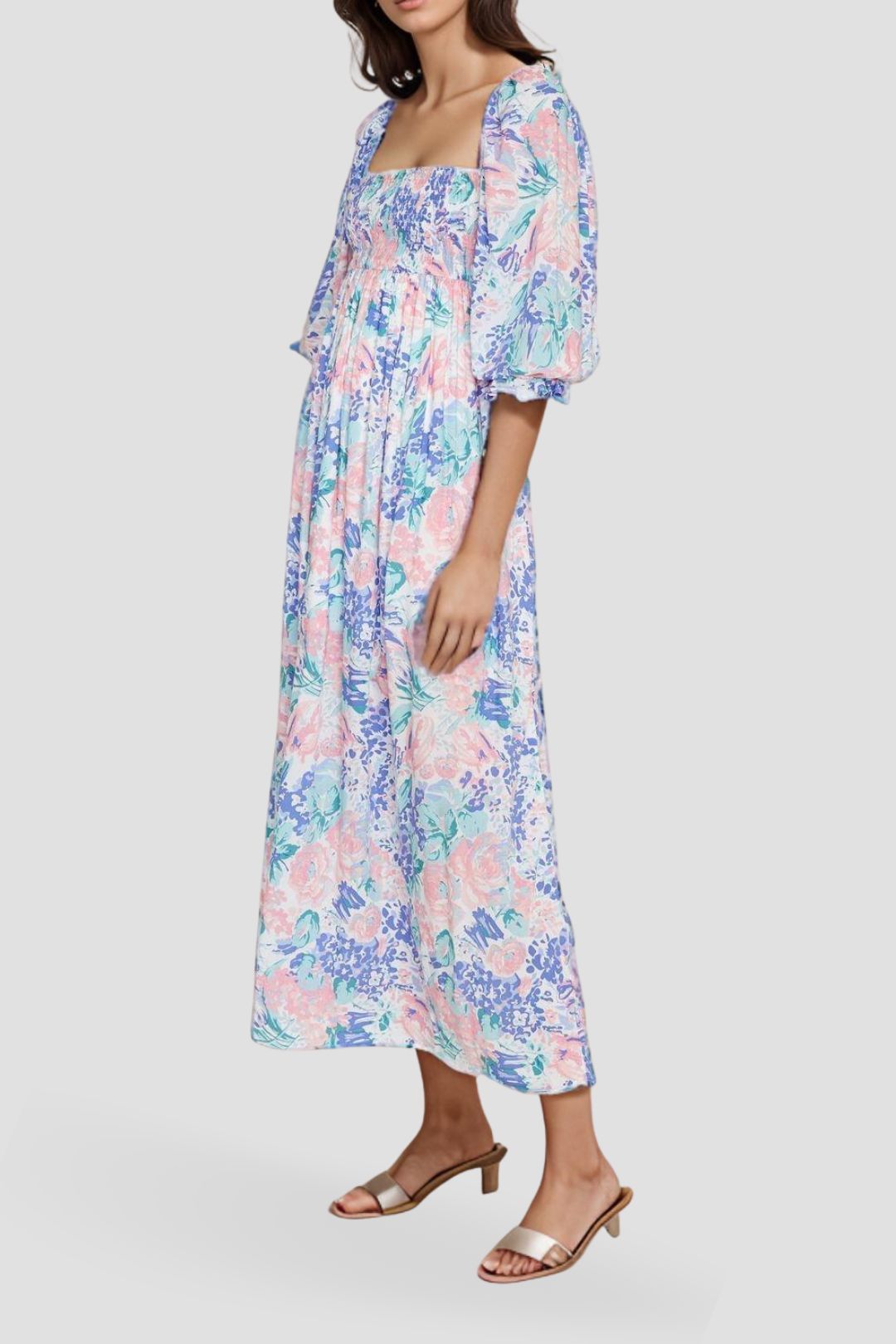 Faithfull Brisa Midi Dress Ondine Floral Print