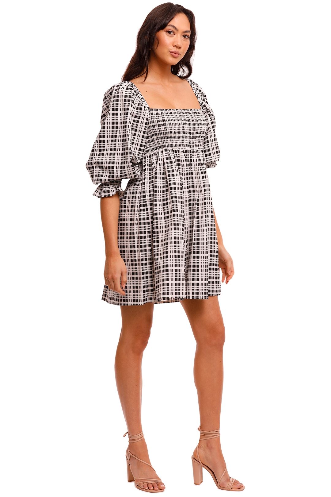 Faithfull Delano Check Mini Dress straight