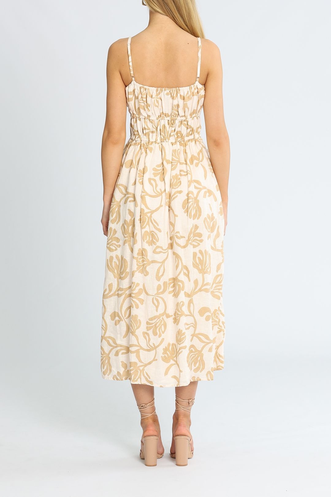 Faithfull Francesca Midi Dress Nude Sleeveless