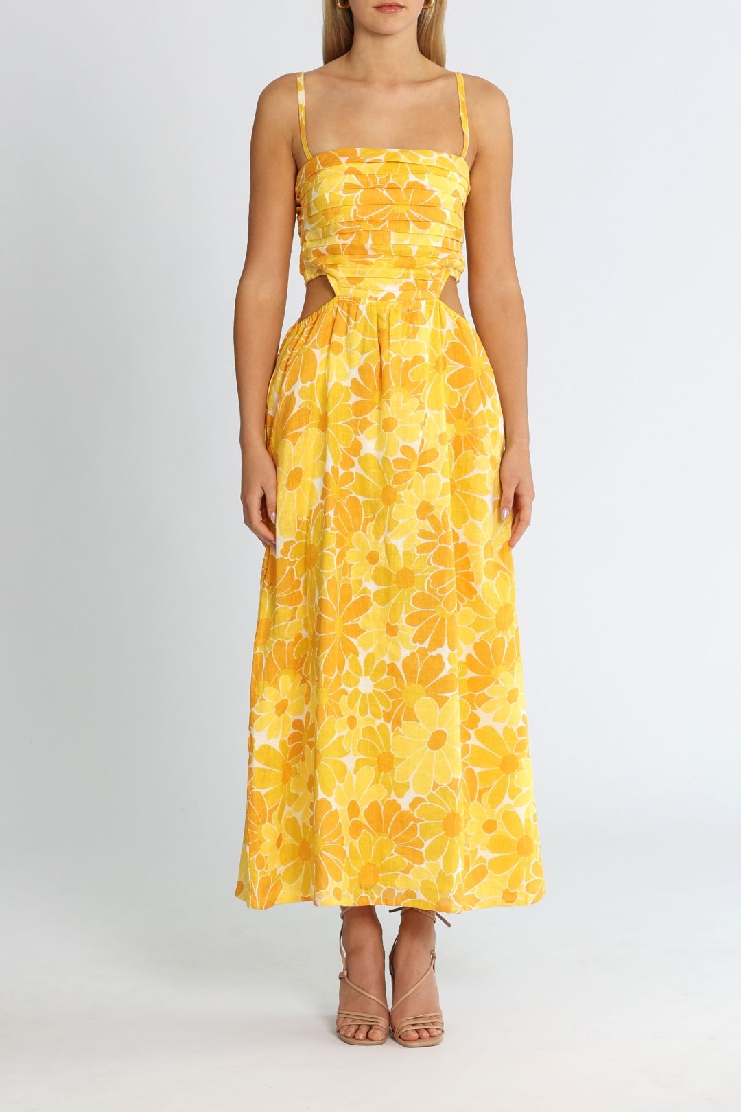 Faithfull Jamaica Midi Dress Yellow Floral
