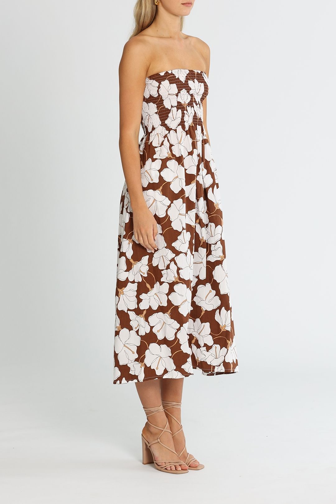 Hire Madella Midi Dress in Bastia Floral Print | Faithfull | GlamCorner