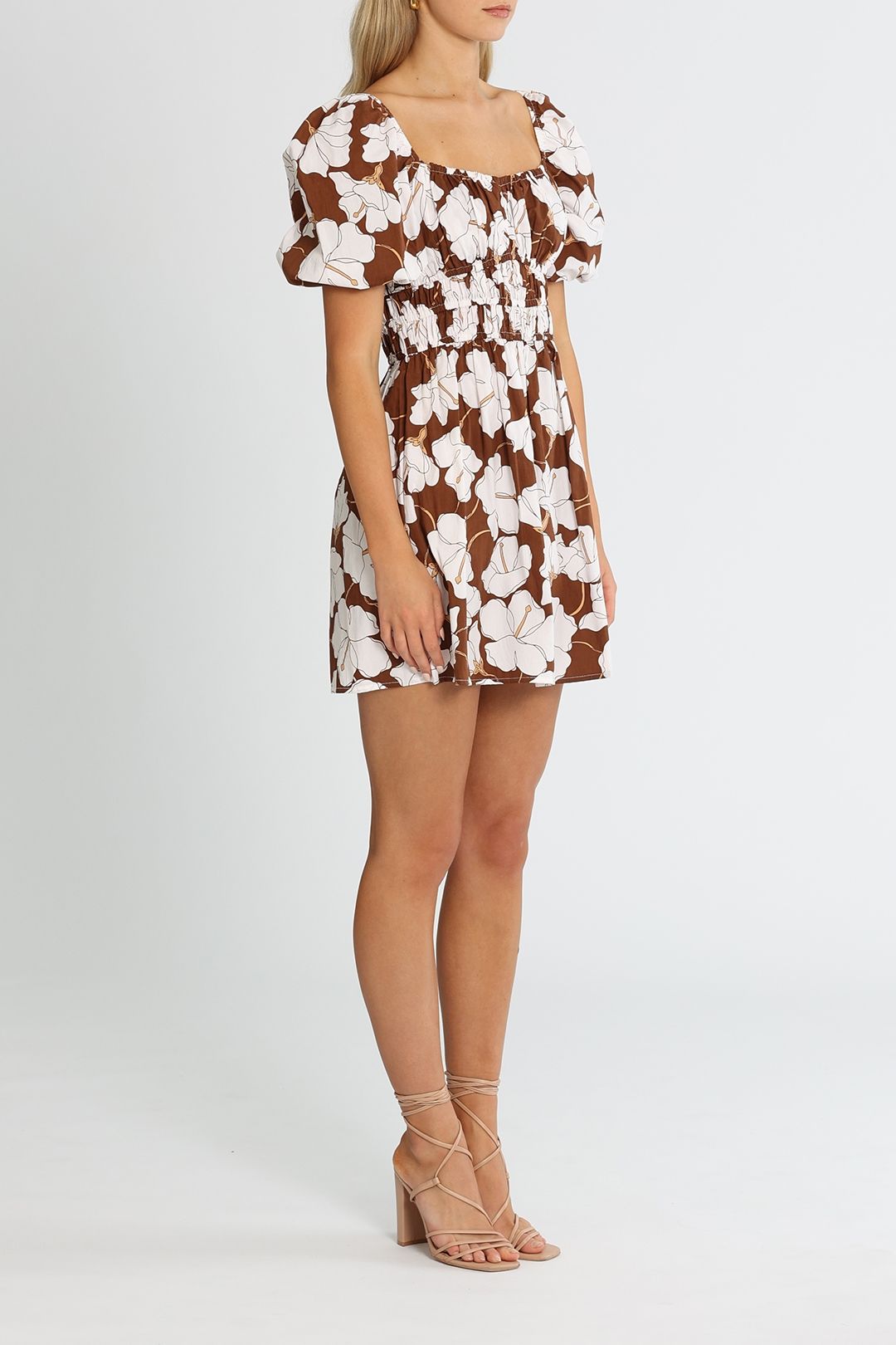 Faithfull Marinelli Mini Dress Bastia Floral Print Short Sleeves