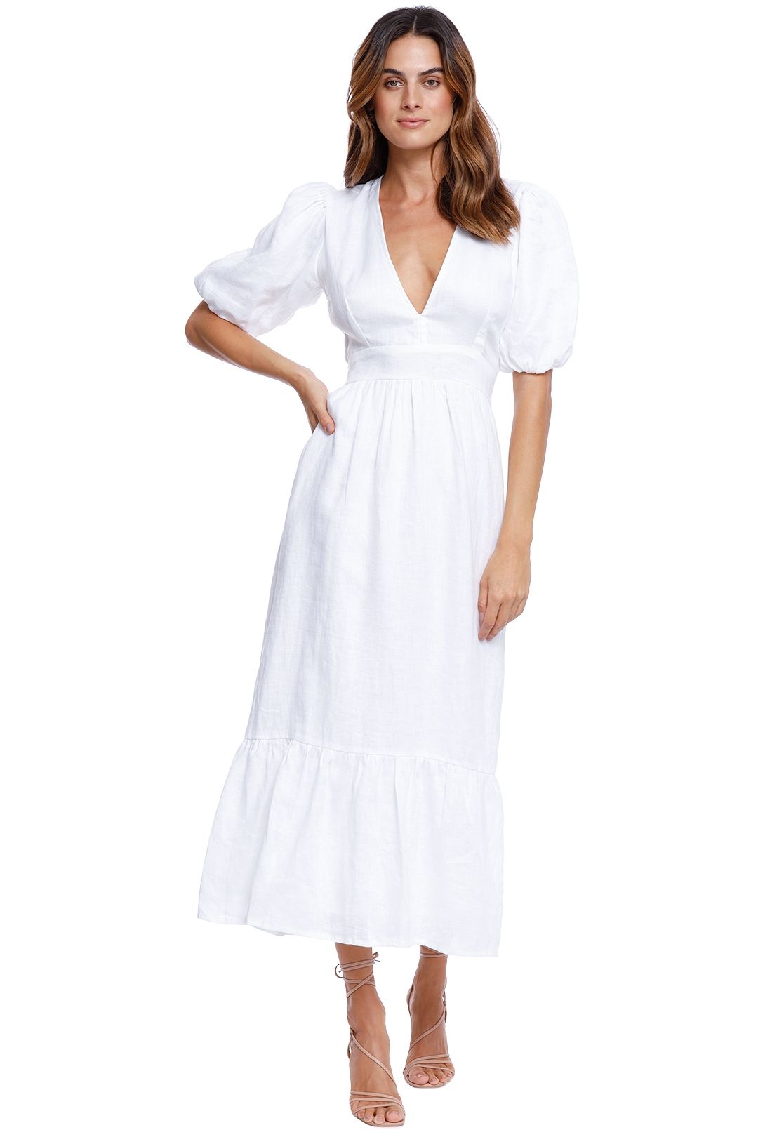 Faithfull Romilla Midi Dress white