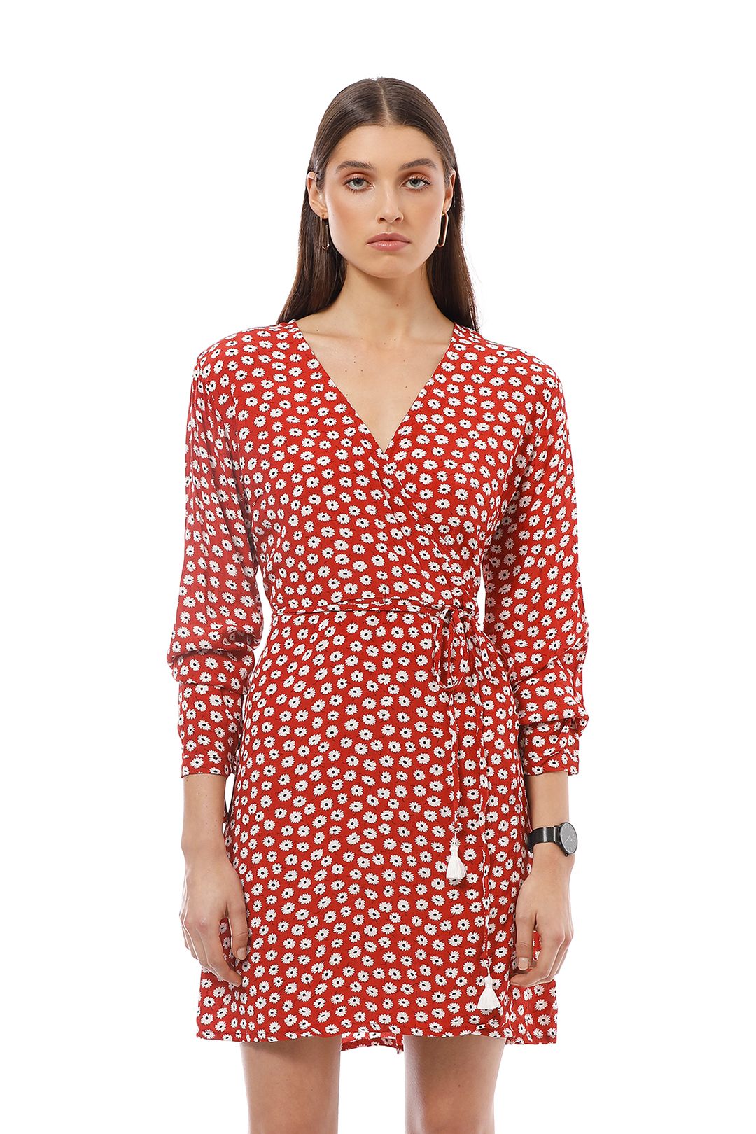 Faithfull the Brand - Poppy Dress - Red - Close Up