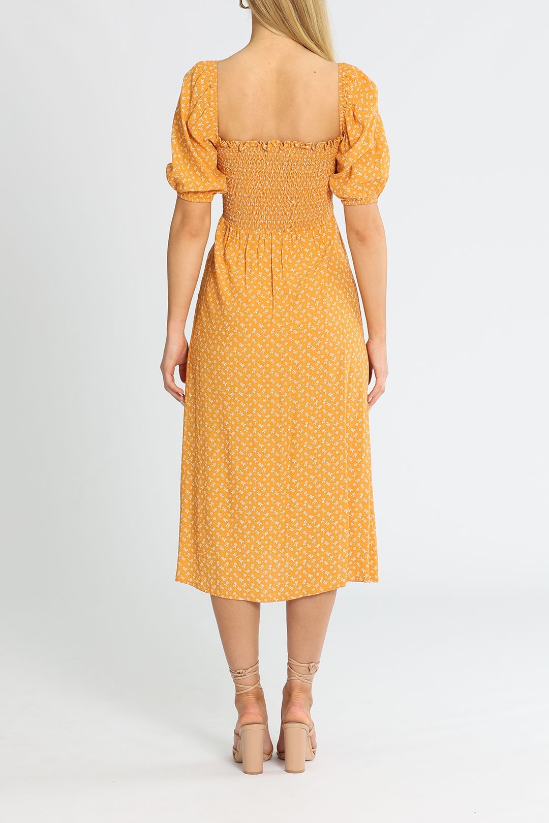 Faithfull Vaetta Midi Dress Straight Neck