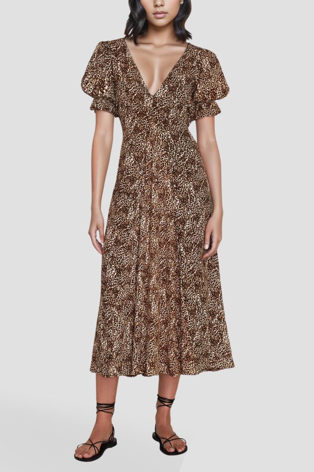 Faithfull Maggie Midi Dress Charlie Leopard