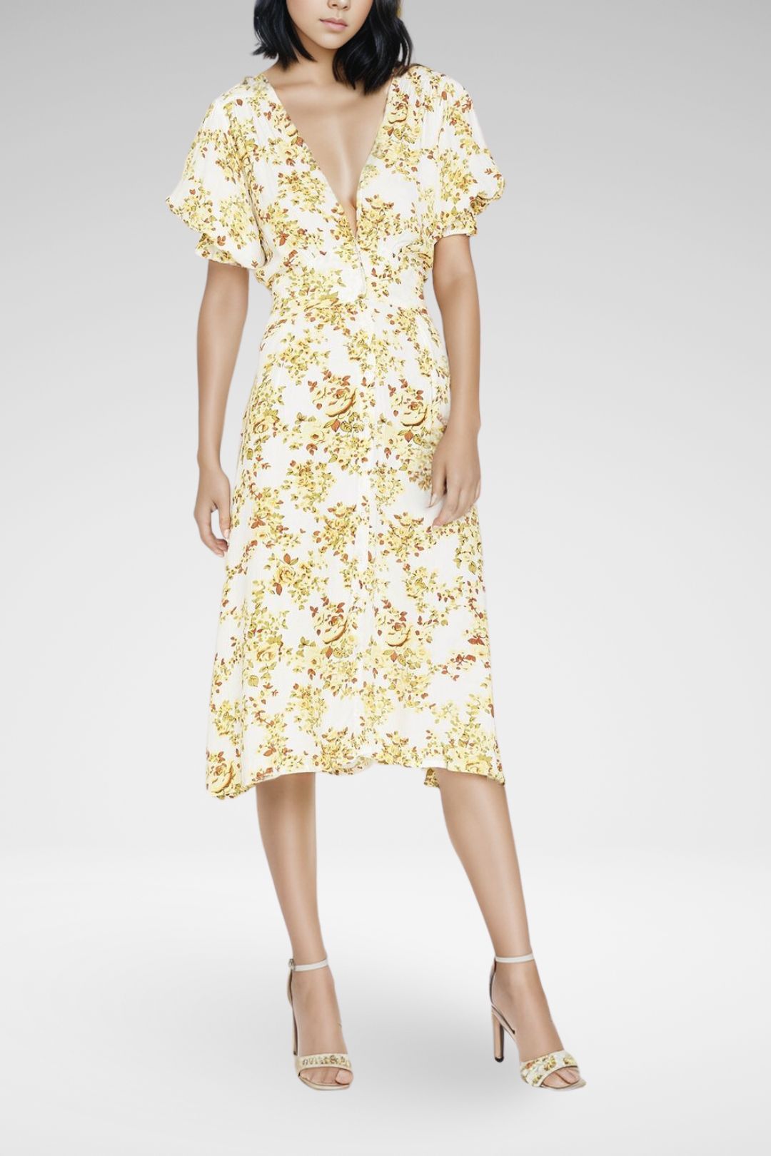 Faithfull Off White Goldie Floral Rafa Midi Dress