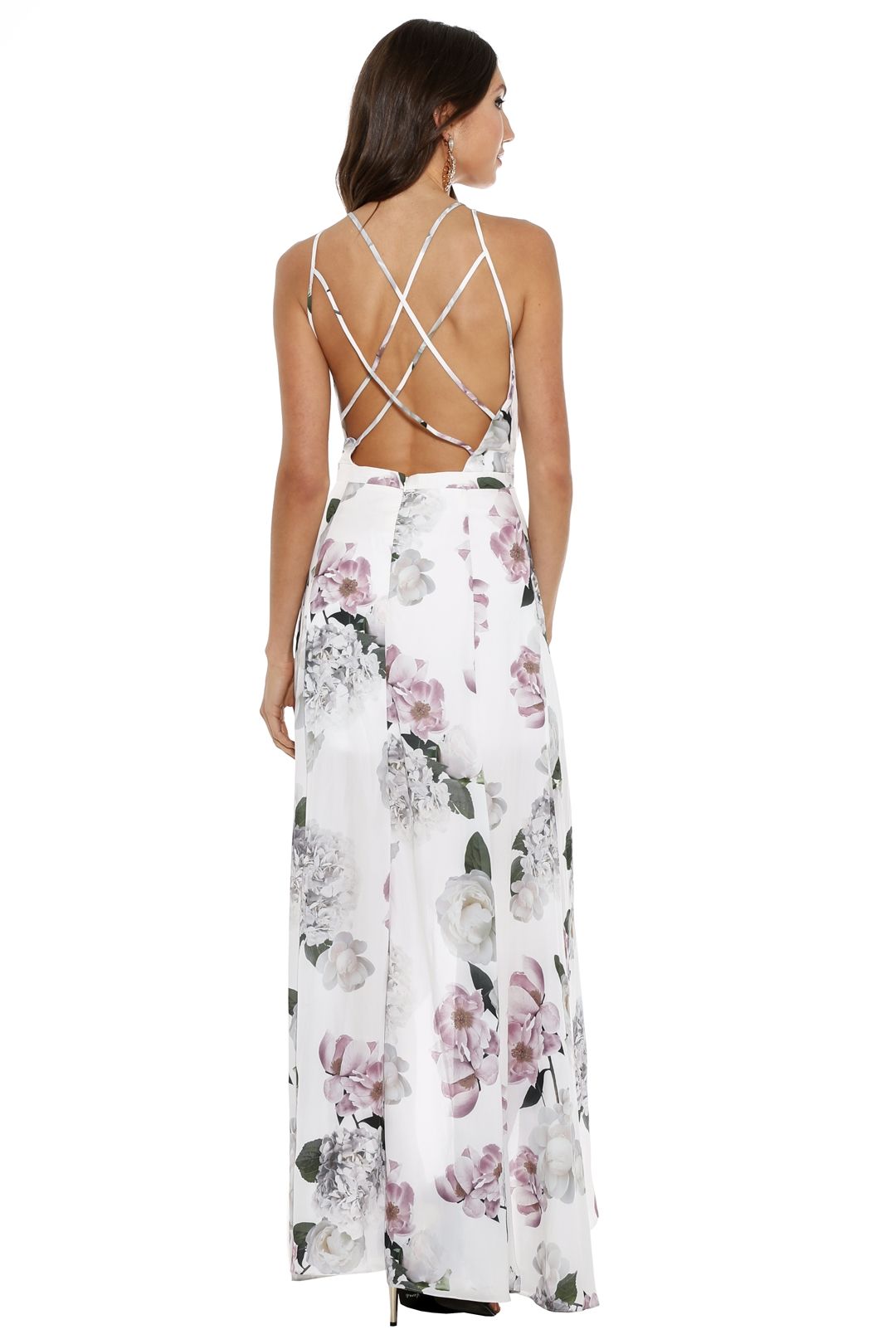 Fame and Partners - Floral Days Dress - White Print - Back