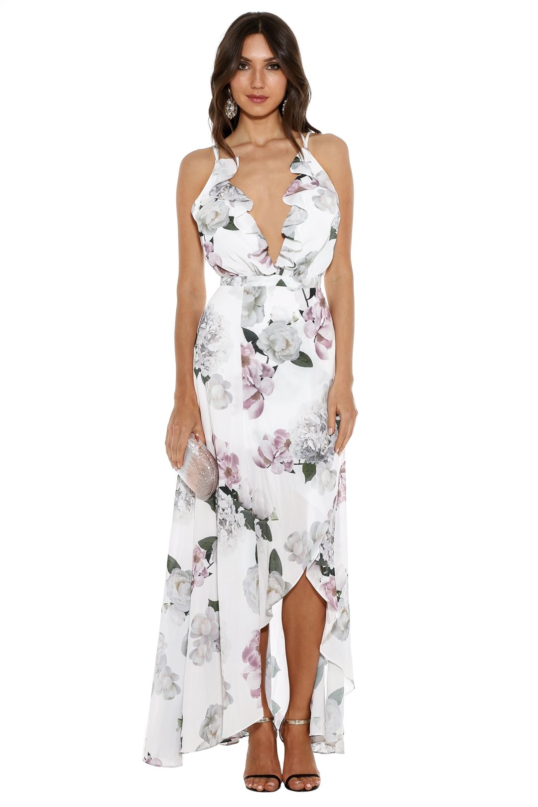 Fame and Partners - Floral Days Dress - White Print - Front