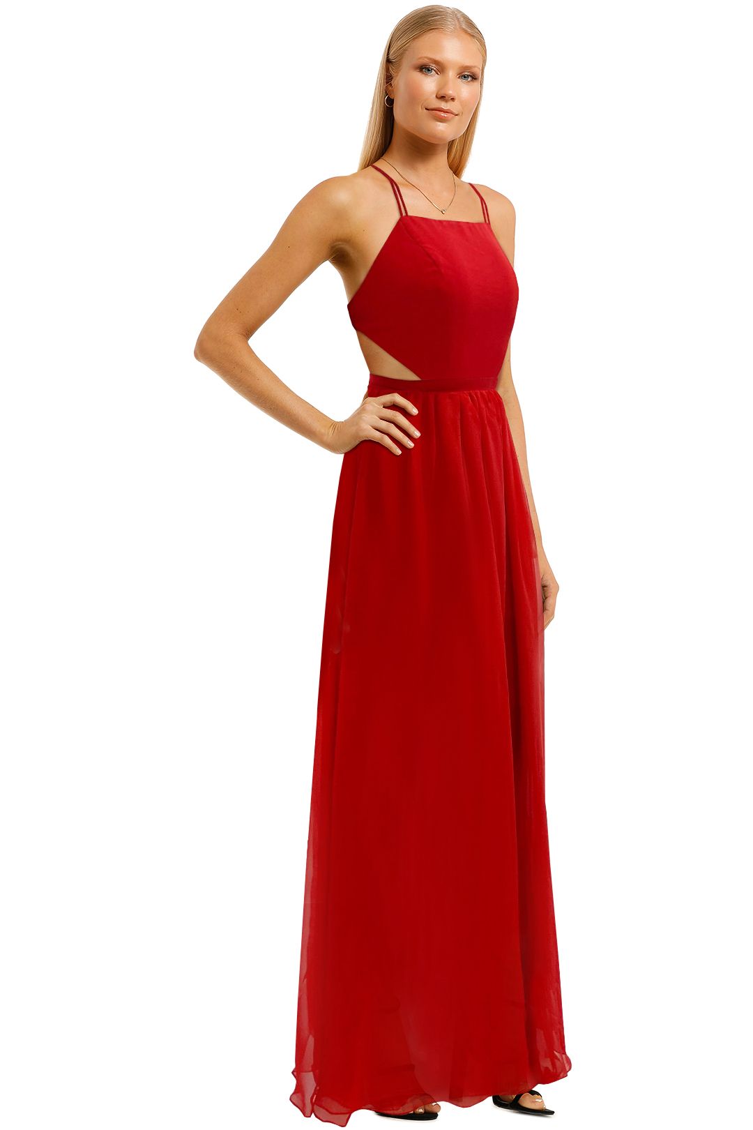 Fame-and-Partners-Mildred-Dress-Red-Maxi-Dress-Side