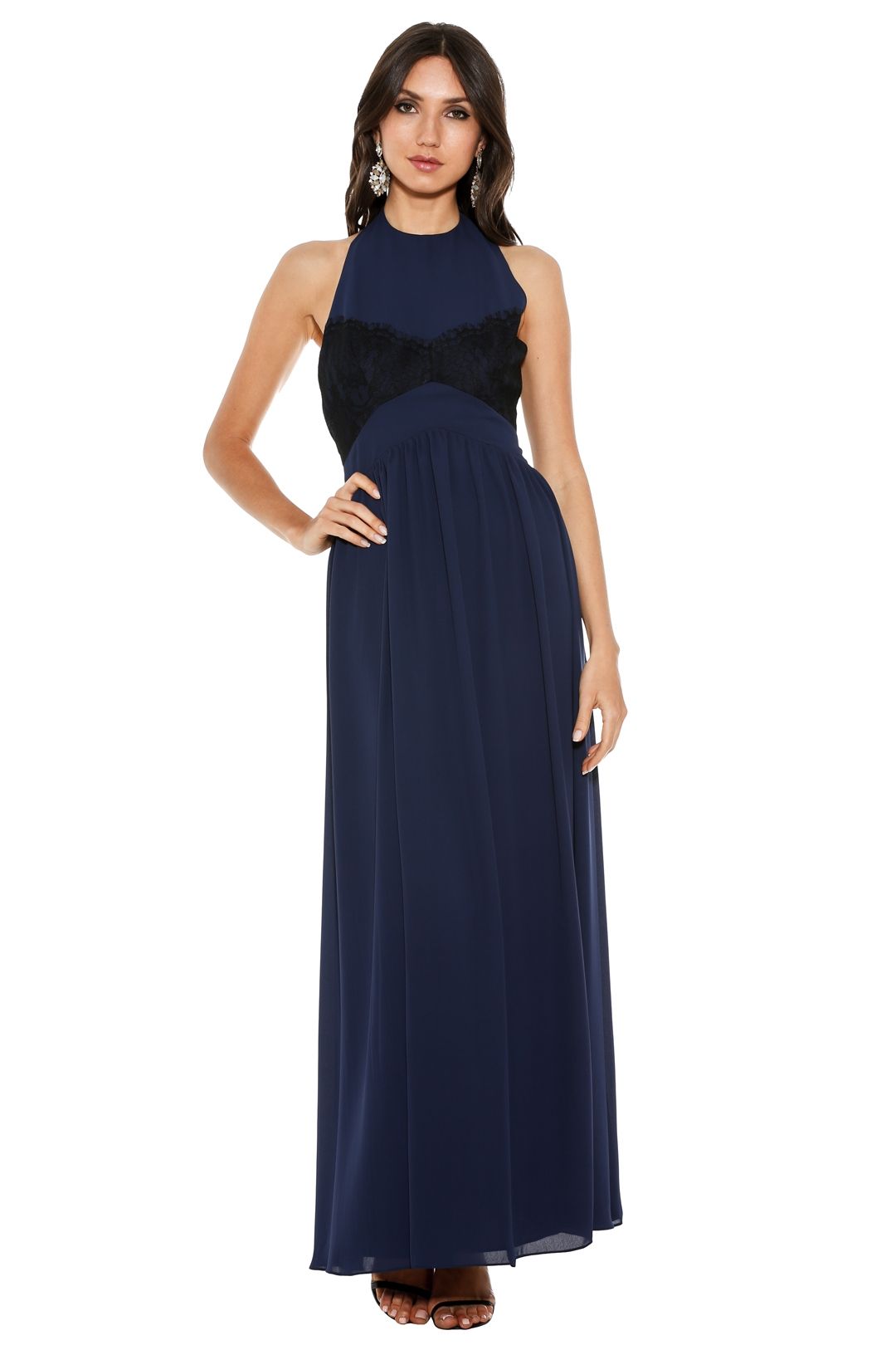 Fame & Partners - Midnight Flutter Dress - Blue - Front