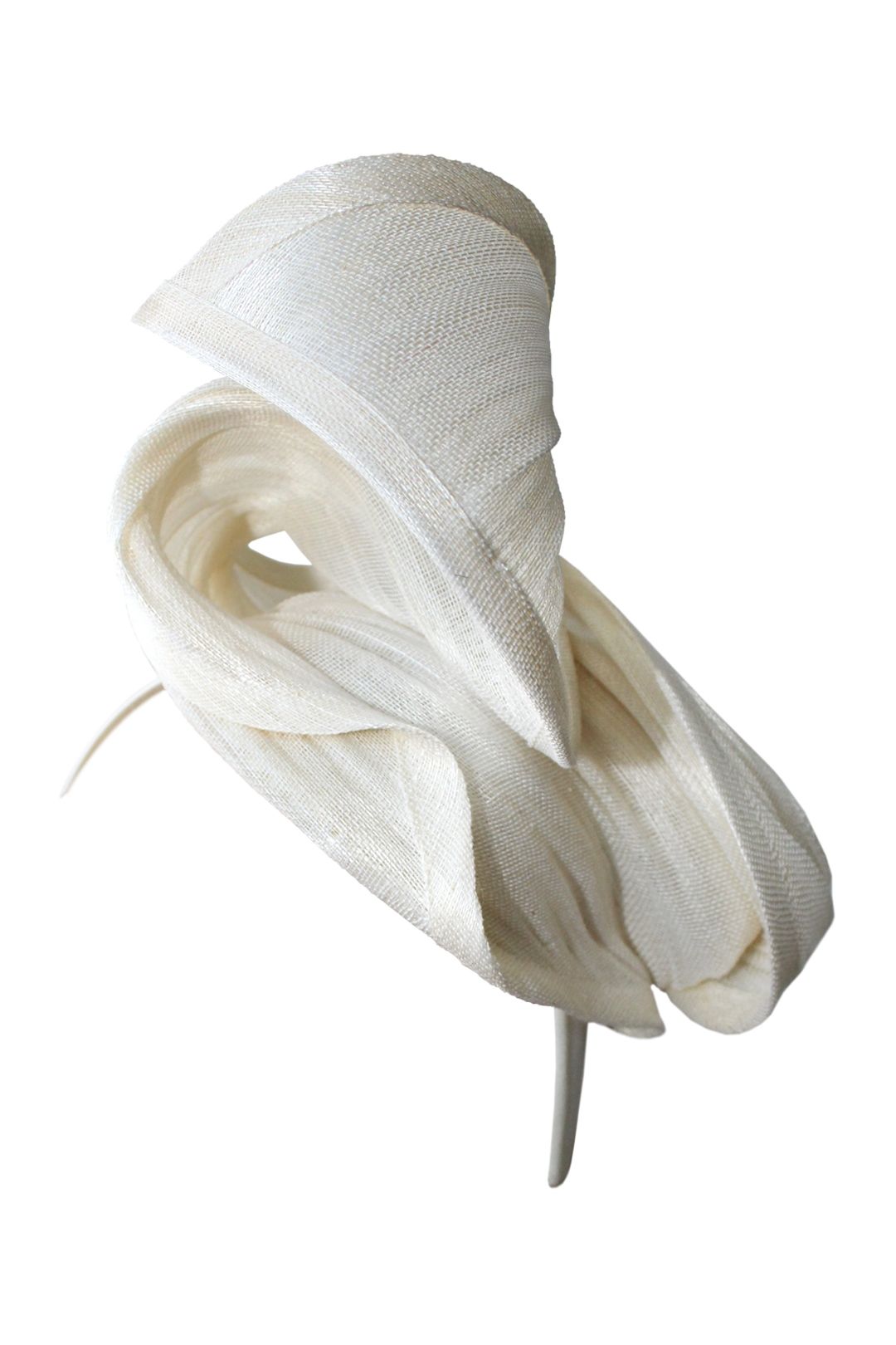 Fillies Collection - Large Silk Abaca Fascinator - Cream - Side