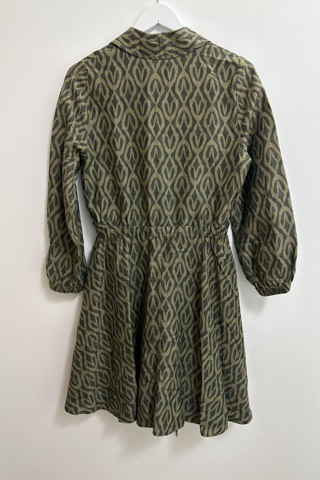 Country Road Flared Collared Dress in Green