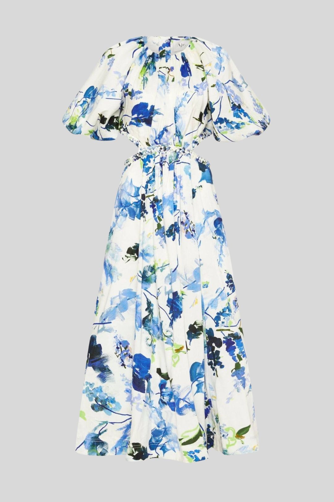 AJE Floral Print Capucine Puff Sleeve Midi Dress