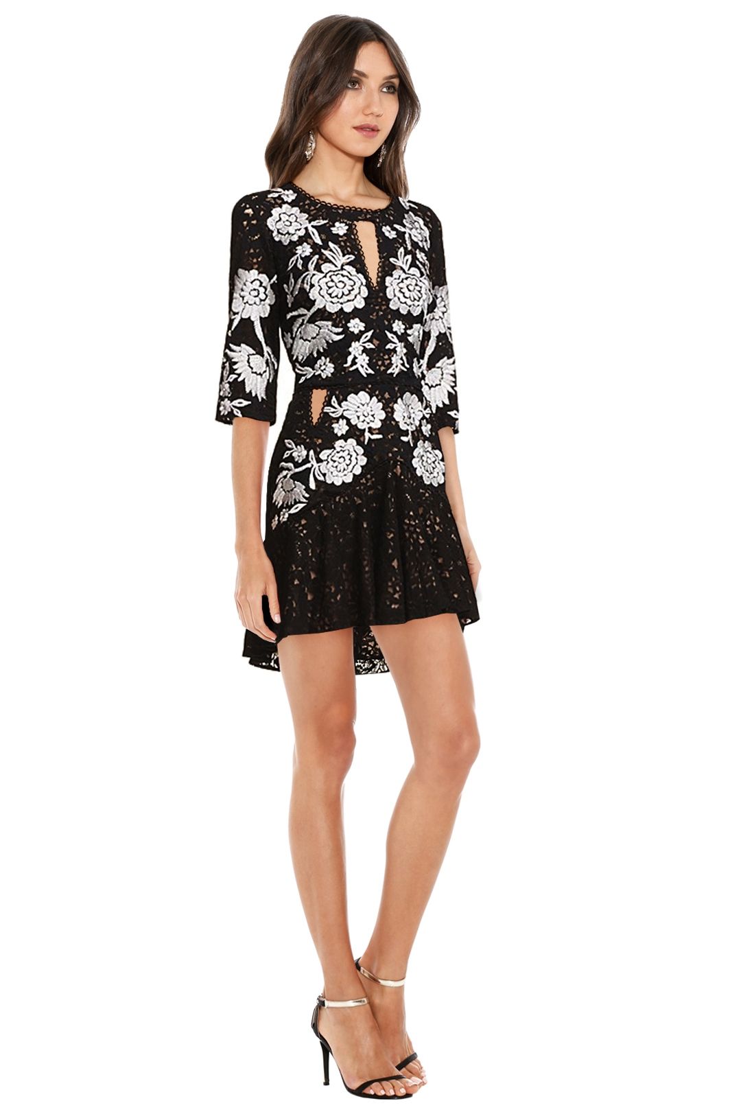 For Love and Lemons - Mallorca Embroidery Dress - Black - Side