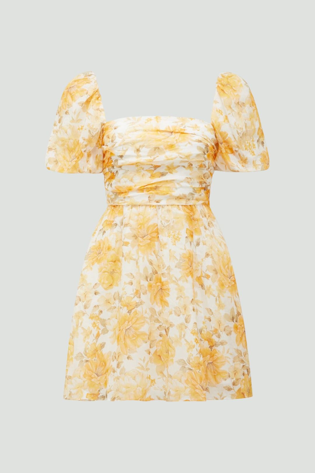 Liana Floral Print Puff-Sleeve Mini Dress