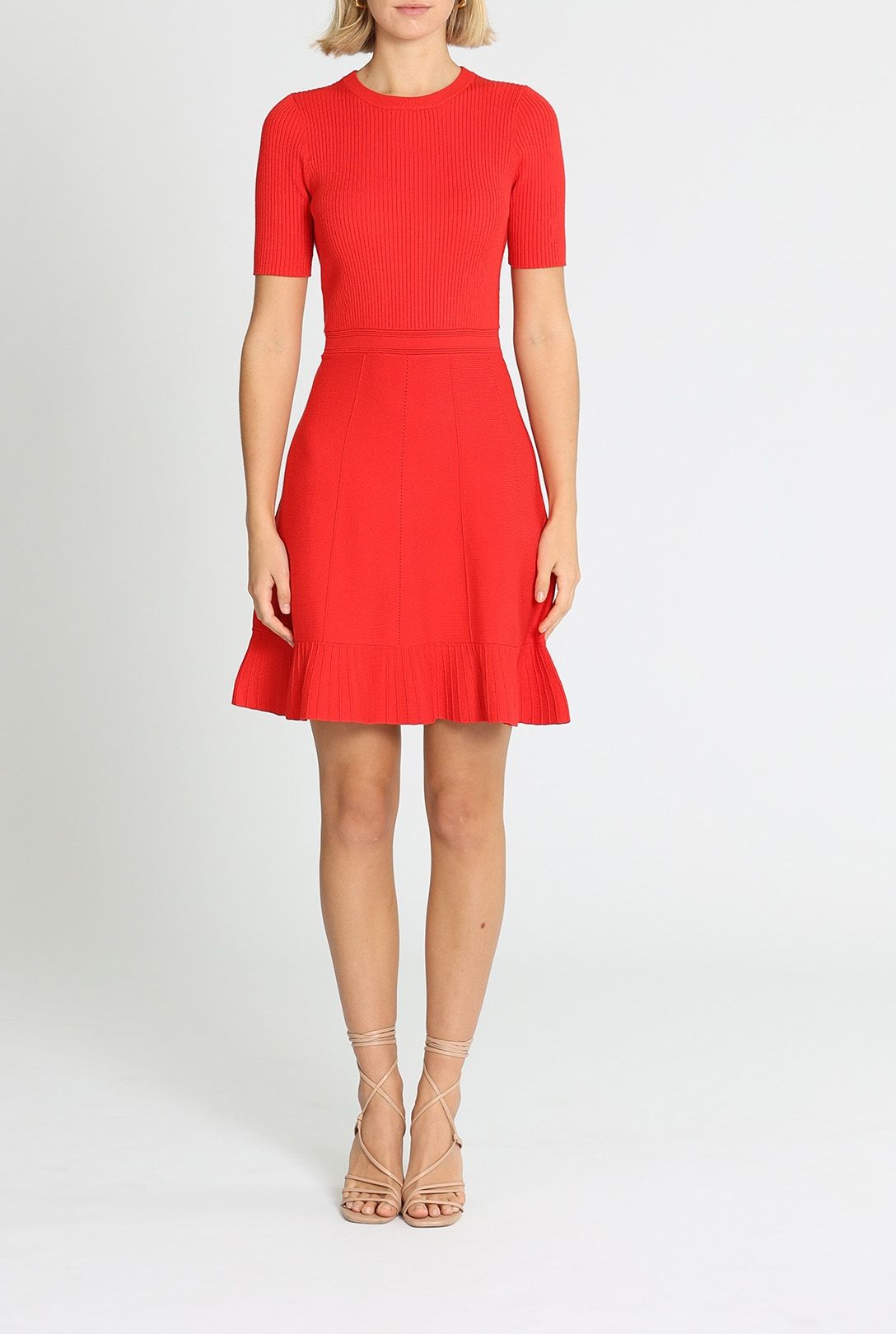 Forever New Cleo Mini Knit Dress red